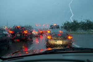 Driving in stormy weather in Alaska